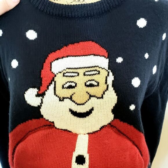 Christmas | Snowy Santa Belly Poof Sweater - Picture 3 of 4